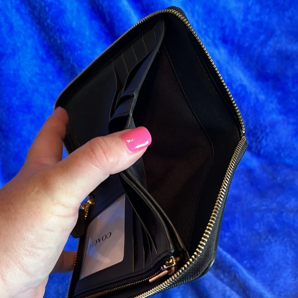 NWT COACH C7442 Medium Id Zip Around Wallet Tiger Print - Picture 6 of 9